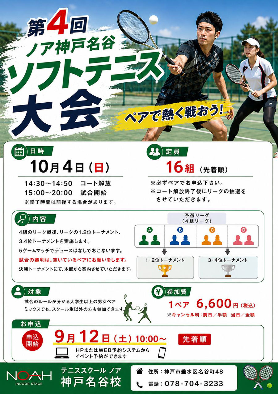 第4回 ノア神戸名谷ソフトテニス大会